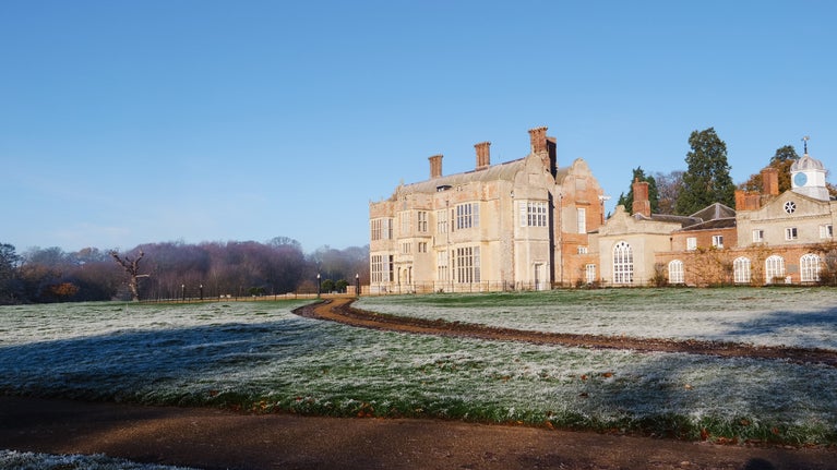 view of Felbrigg Hall on a frosty winter morning